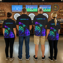 Load image into Gallery viewer, Blue Holographic Dartboard Grunge Darts 1/4-Zip  Shirts For Women Custom Name For Darters NYN2706