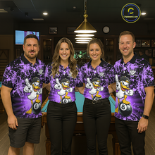 Load image into Gallery viewer, Custom Purple Funny Duck Billiard Shirt for Men Billiard Team Jersey League 8 Ball Pool Shirts NNT171