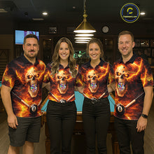 Load image into Gallery viewer, Thunder Red Skull Billiard 8 Ball &amp; Sticks Billiard Shirt For Women Personalized Billiard Ball Shirts NYN2655