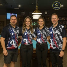 Load image into Gallery viewer, Personalized Smoke Texas Flag Billiard 8 Ball Pool Shirt For Men Custom Patriotic Billiard Appeal NYN2769