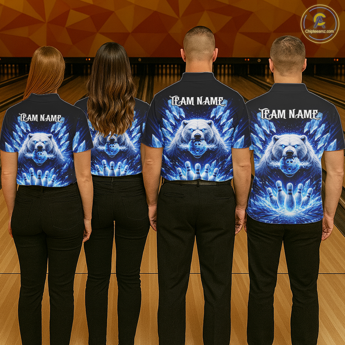 Custom Polar Beer Bowling Shirt for Men Ice Bowling Jersey Polo & 1/4-Zip Bowling Uniform for Team QZT972