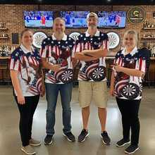 Load image into Gallery viewer, US Flag Eagle 3D Dartboard Men Darts Team Shirt Personalized Patriotic Dart Quarter-Zip Jerseys NYN2571