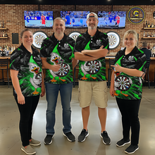 Load image into Gallery viewer, Custom Green Duck Funny Dart Shirt Dart Team Jersey for Women Dartboard Polo &amp; 1/4Zip NNT167