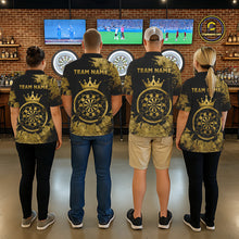 Load image into Gallery viewer, Personalized Grunge Gold Dartboard Women Dart Shirt Custom Name Dart Team Jersey For Darters NYN2968
