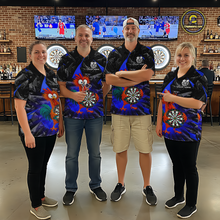 Load image into Gallery viewer, Custom Funny Blue Chicken Dart Shirts For Women Dart Board Gifts Darts Team Jerseys Dart League NNT152