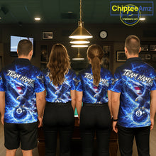 Load image into Gallery viewer, Torn US Flag Thunder Eagle Pool 8 Ball Women Billiard Shirt Custom Patriotic Billiard Apparel|Blue NYN2638