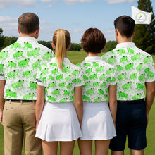 Load image into Gallery viewer, Funny Green Frog Pattern Womens Golf Polo Shirts Custom Golf Attire For Ladies , Golfer Gifts NHN0134