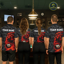 Load image into Gallery viewer, Personalized Red Flaming Grim Reaper 8 Ball Pool Billiard Shirts For Men Billiard Attire Gifts NYN2792