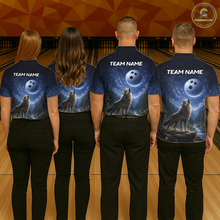Load image into Gallery viewer, Custom Majestic Wolf Bowling Shirt for Women King Crown Bowling Jersey Polo &amp; Quarter-Zip QZT964