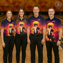 Load image into Gallery viewer, Beer Cat Funny Bowling Shirt for Women Retro Custom Cat with Beer Bowling Team Jersey HNT274