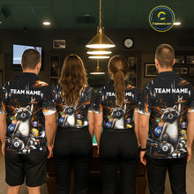 Load image into Gallery viewer, Custom Orange Funny Raccoon Billiard Shirt for Women 8 Ball Pool Billiard Jersey Polo &amp; 1/4-Zip BHT5
