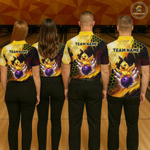Load image into Gallery viewer, Custom Funny Duck Bowling Team Shirt for Men Yellow Bowling League Jersey Polo &amp; 1/4 Bowling Outfit  QZT958