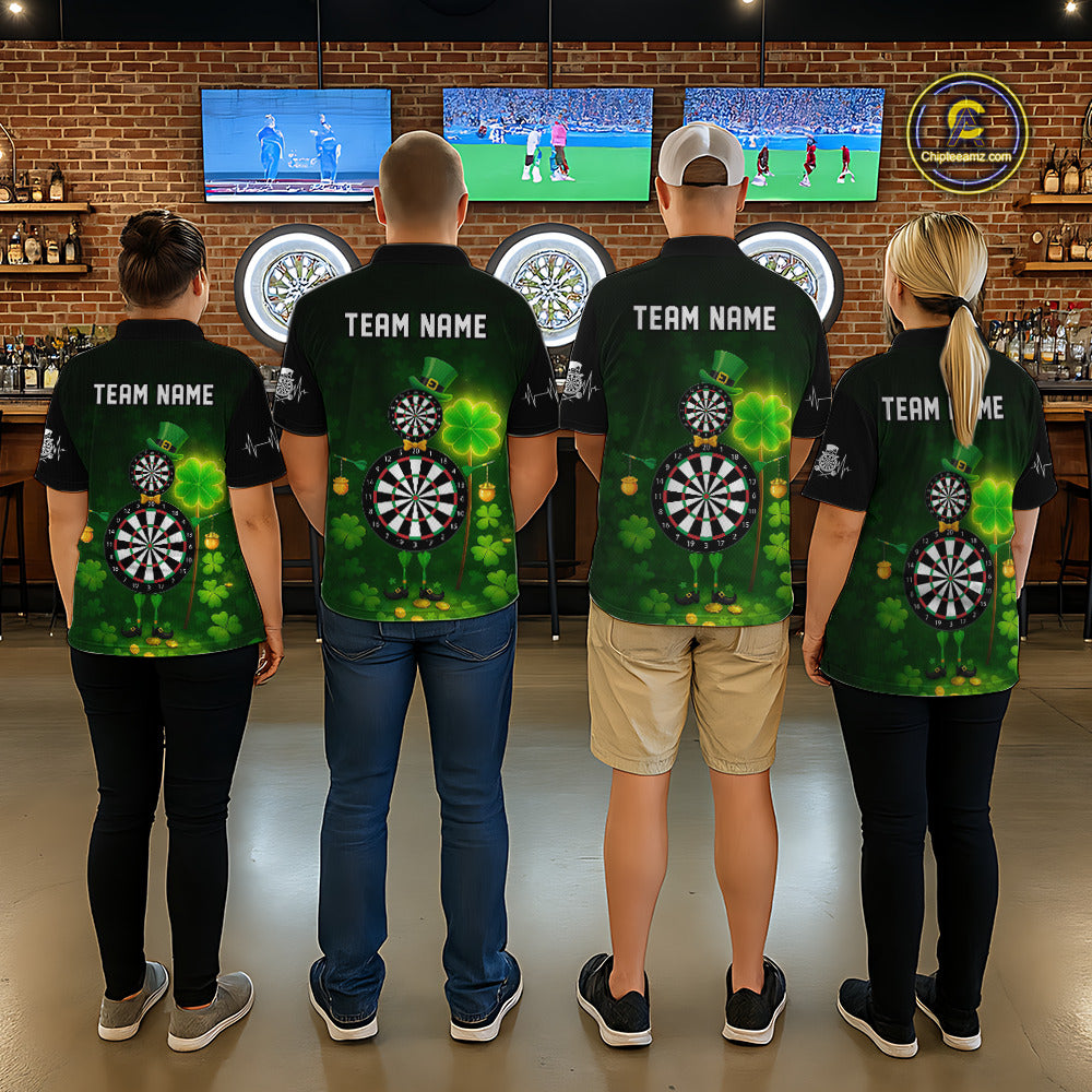 Personalized Funny Dartboard Patrick Day  Men Darts Quarter-Zip  Shirts Shamrock Dart Team Gifts NYN2185