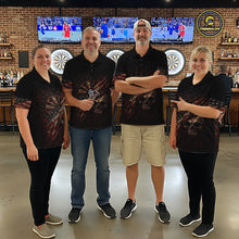 Load image into Gallery viewer, Red Grunge Retro American Flag Dartboard Women Dart 1/4-Zip Shirt Custom Skull Dart Team Jerseys NYN2542