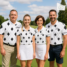 Load image into Gallery viewer, Argyle Mens Golf Polo Shirt Custom Name, Personalized Plaid Golf Shirts For Men NHN0120