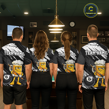 Load image into Gallery viewer, Custom Funny Black Beer 8 Ball Pool Men Billiard Polo &amp; 1/4 Zip, Billiard Shirt, Billiard Team Jerseys NNT146