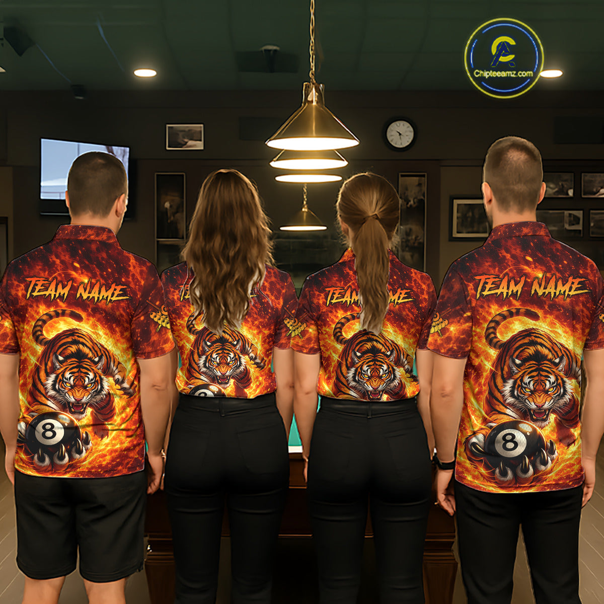 Red Flames Wolf Claw Hold 8 Ball 3D Unique Billiard Shirt For Women Personalized Pool Balls Shirts NYN2651
