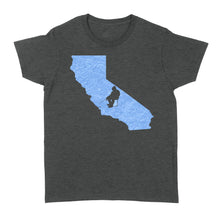 Load image into Gallery viewer, California Ice Fishing Shirts, Winter Fishing California State Love Fishing Women's T-shirt - FSD2928 D06