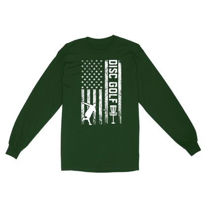 American flag Disc golf shirt, gift for disc golf lovers D01 NQS4614 long sleeve