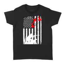 Load image into Gallery viewer, Duck hunting american flag, duck hunting dog NQSD39 - Standard Women's T-shirt