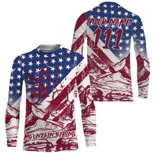 Load image into Gallery viewer, Patriotic adult kid MTB jersey Custom UPF30+ enduro mountain bike shirt USA downhill cycling gear| SLC27