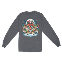Load image into Gallery viewer, Long Sleeve - Nine Bass fish as Santa's Reindeer