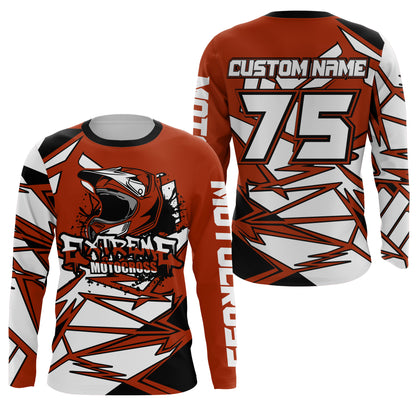 Orange MX jersey custom name&number UPF30+ motocross racing youth&adult off-road motorcycle shirt PDT149