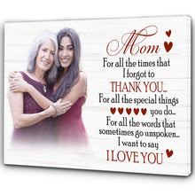 Load image into Gallery viewer, Personalized Mom Canvas| Mom I Love You| Custom Mom Photo Wall Art, Mother's Day Gift, Birthday Gift for Mom, Mother| N1456