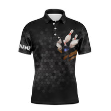 Load image into Gallery viewer, Skull Polo Bowling Shirt for Men Bowlers, Personalized Cool Bowling Jersey I Don't Give A Split NBP36