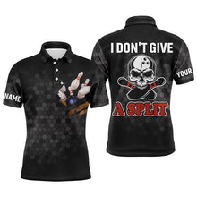 Load image into Gallery viewer, Skull Polo Bowling Shirt for Men Bowlers, Personalized Cool Bowling Jersey I Don't Give A Split NBP36