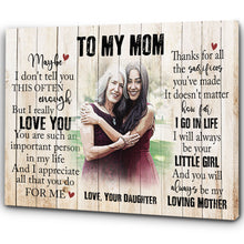 Load image into Gallery viewer, Personalized Canvas| To My Mom I Love You| Birthday Gift for Her, Mother, Mom| Thoughtful Gift on Mother's Day, Christmas| N1505