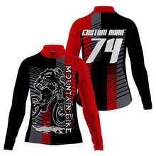 Load image into Gallery viewer, Custom Mens Womens MTB Cycling Jersey Mountain Bike Red&amp;Black Bicycling Downhill Rider Racing| NMS816