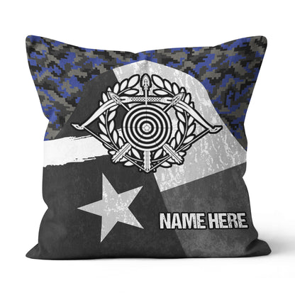 Personalized Blue Retro Texas Flag Archery Pillow Gift For Archery Lover VHM0911