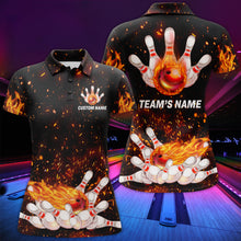 Load image into Gallery viewer, Flame Women Polo Bowling Shirt, Personalized Team Bowlers Jersey Short Sleeves NBP66