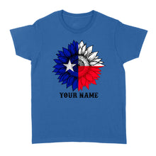 Load image into Gallery viewer, Texas flag sunflower customized name patriot Texas state flag Women's T-shirt D03 NQS2495
