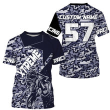 Load image into Gallery viewer, Camo Motocross jersey youth boys girls UPF30+ Motocross custom off-road racing motorcycle shirt PDT84