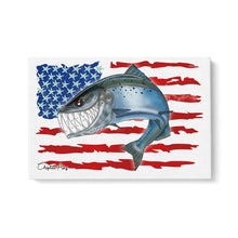Load image into Gallery viewer, Salmon fishing with American flag ChipteeAmz's art Matte Canvas AT026