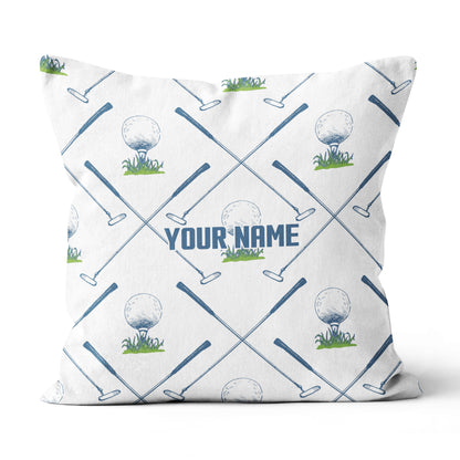 Golf Putter And Ball Custom Golf Throw Pillow Personalized Golfing Gifts LDT1094
