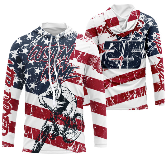 Custom American MTB jersey UPF30+ USA adult kid mountain bike shirt patriotic cycling gear| SLC99