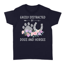 Load image into Gallery viewer, Easily Distracted By Dogs And Horses D06 NQS3122 Women's T-shirt