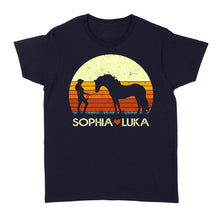 Load image into Gallery viewer, Customized name and horse name Horse Girl Shirt, Horse Lover Gift, Love Horses Shirt, gift for women D06 NQS2767  - Standard Women's T-shirt