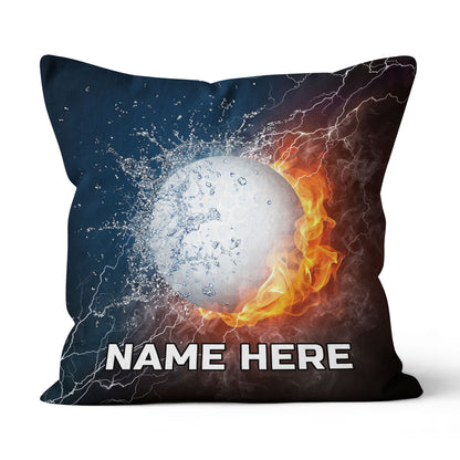 Fire And Water Golf Ball Custom Pillow Personalized Cool Golf Gifts LDT1202