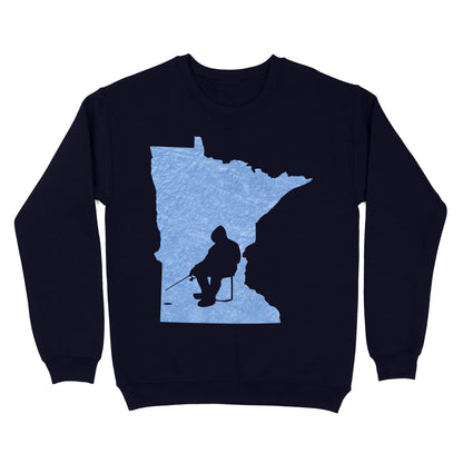 Minnesota Ice Fishing Shirts, Winter Fishing Minnesota State Love Fishing Sweatshirt - FSD2927 D06