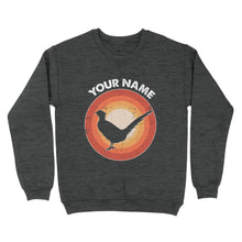 Load image into Gallery viewer, Pheasant Retro Vintage Sunset Custom Name Shirt, Pheasant Hunting Shirt, Gift for Pheasant Lover, Bird Lover Standard Sweatshirt FSD2349D08