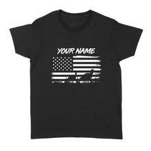 Load image into Gallery viewer, Customize name Turkey hunting American flag patriotic hunting shirt D08 NQS2206 - Standard Women's T-shirt