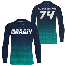 Load image into Gallery viewer, Custom motocross jersey blue Braaap UPF30+ kids men women dirt bike racing long sleeves motorcycle NMS1041