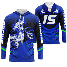 Load image into Gallery viewer, Youth kid adult dirt bike jersey UV blue Motocross custom off-road MX racing shirt motorcycle PDT104