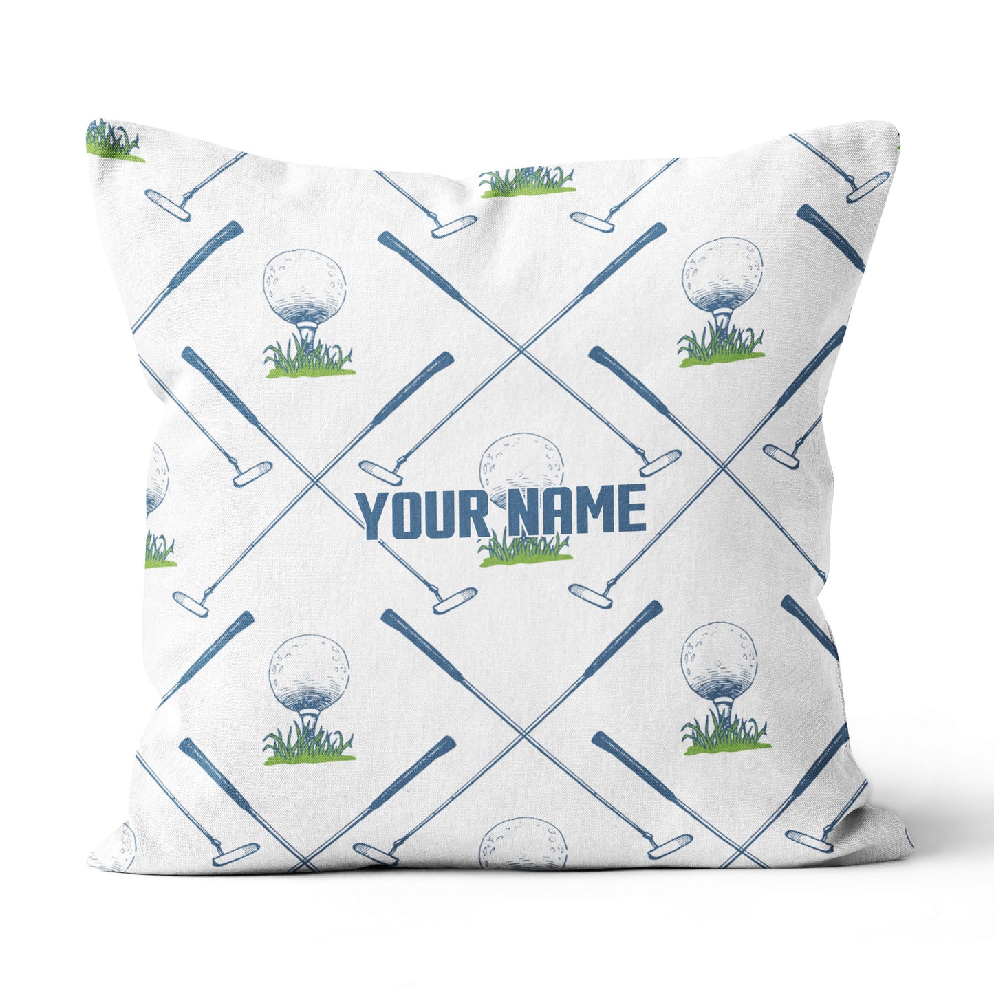 Golf Putter And Ball Custom Golf Throw Pillow Personalized Golfing Gifts LDT1094