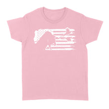 Load image into Gallery viewer, Pheasant hunting with dog American flag patriotic hunting, dog hunting pheasant shirt D01 NQS2582 Standard Women's T-shirt