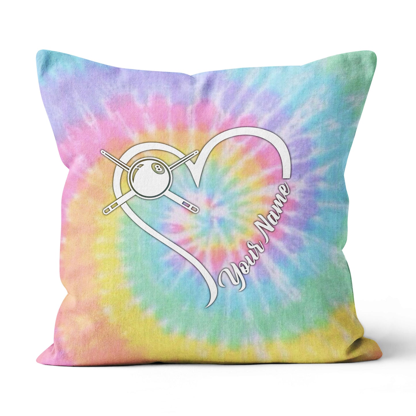 Colorful Tie Dye Billiard Pillow Custom Name Throw Pillow Billiard Gifts TDM0761